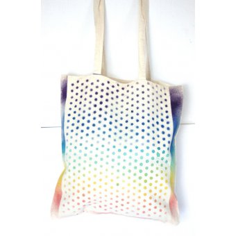 Tote bag petites étoiles couleur arc en ciel