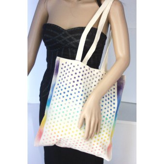 Tote bag petites étoiles couleur arc en ciel