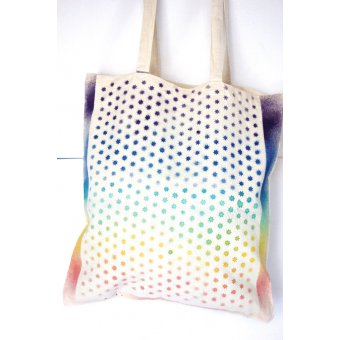 Tote bag petites étoiles couleur arc en ciel