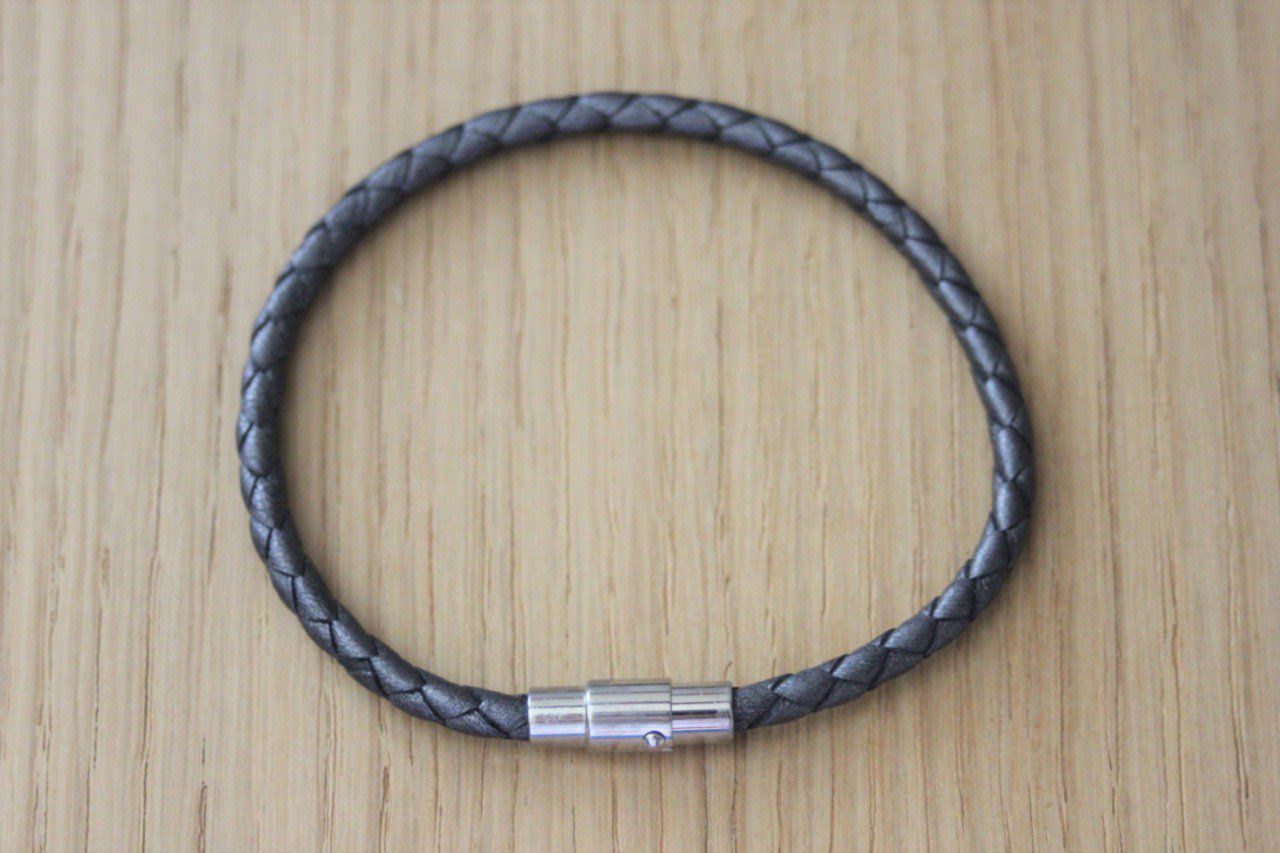 Bracelet en cuir fermoir acier à clip - Emmafashionstyle